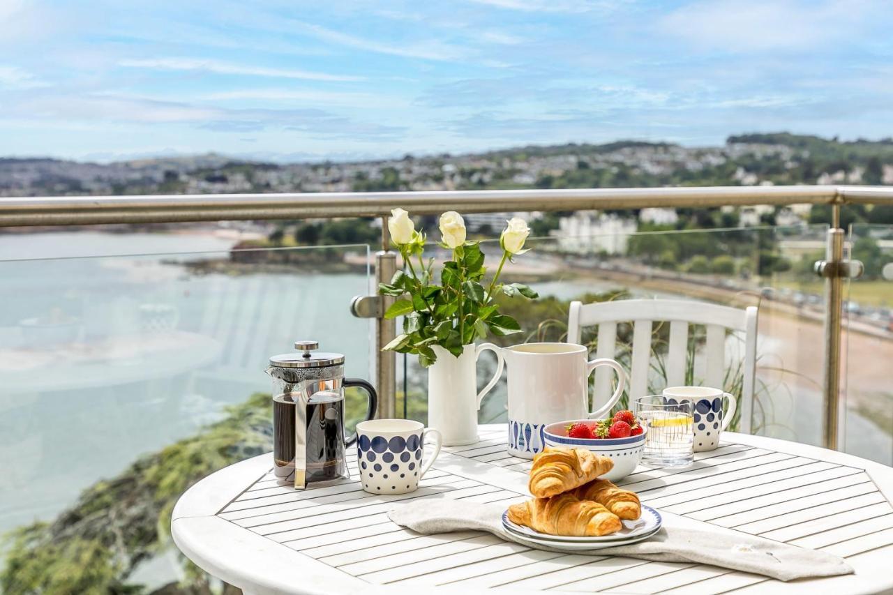 A7 Masts - Striking Beach Bolthole Apartment With Beautiful Sea Views Private Balcony & Parking Torquay Ngoại thất bức ảnh